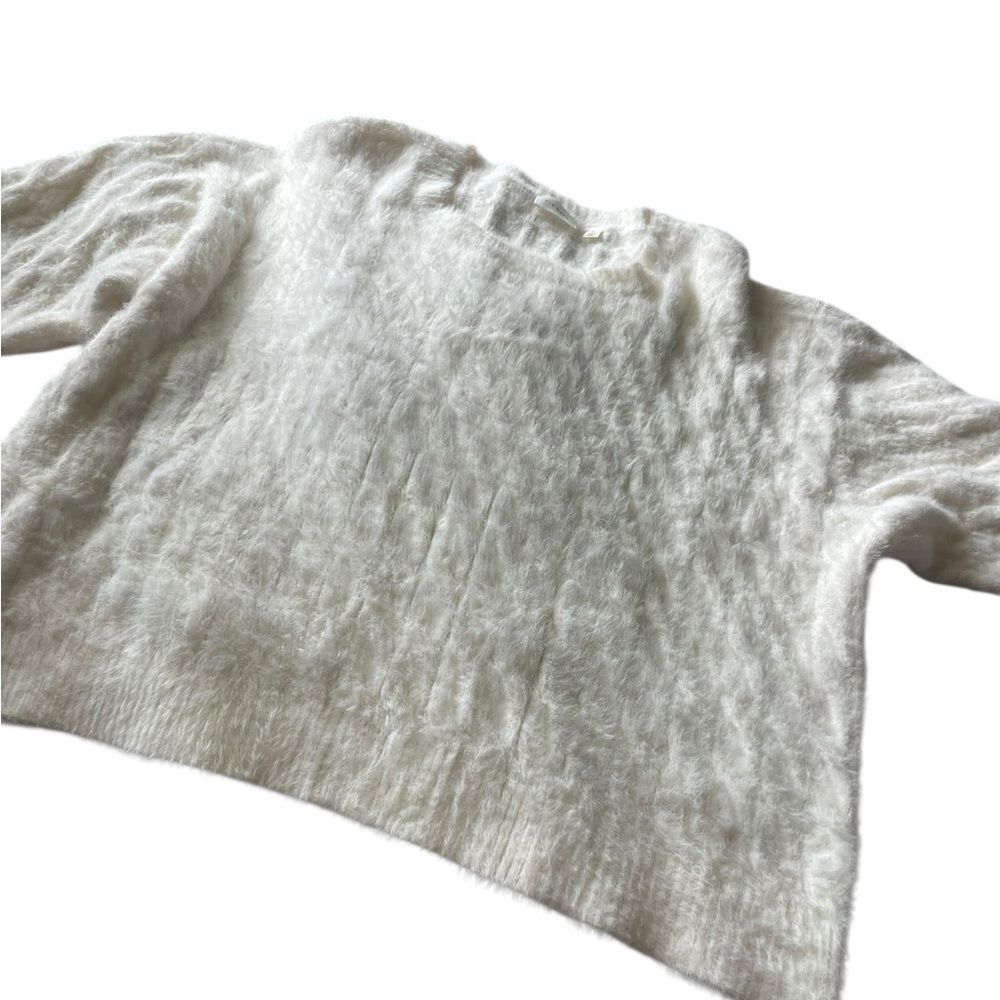 Cyrus Cream Fuzzy Crewneck Sweater